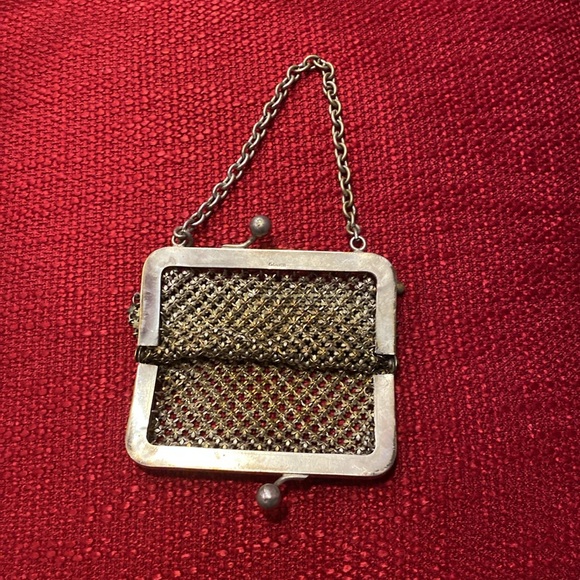 1900s Antique German Silver Chain Mail Purse Kiss Lock Closure - Picture 10 of 13
